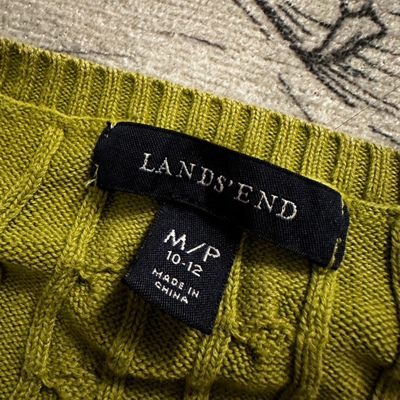 Lands End Knit Sweater Sage Green - Picture 2 of 4